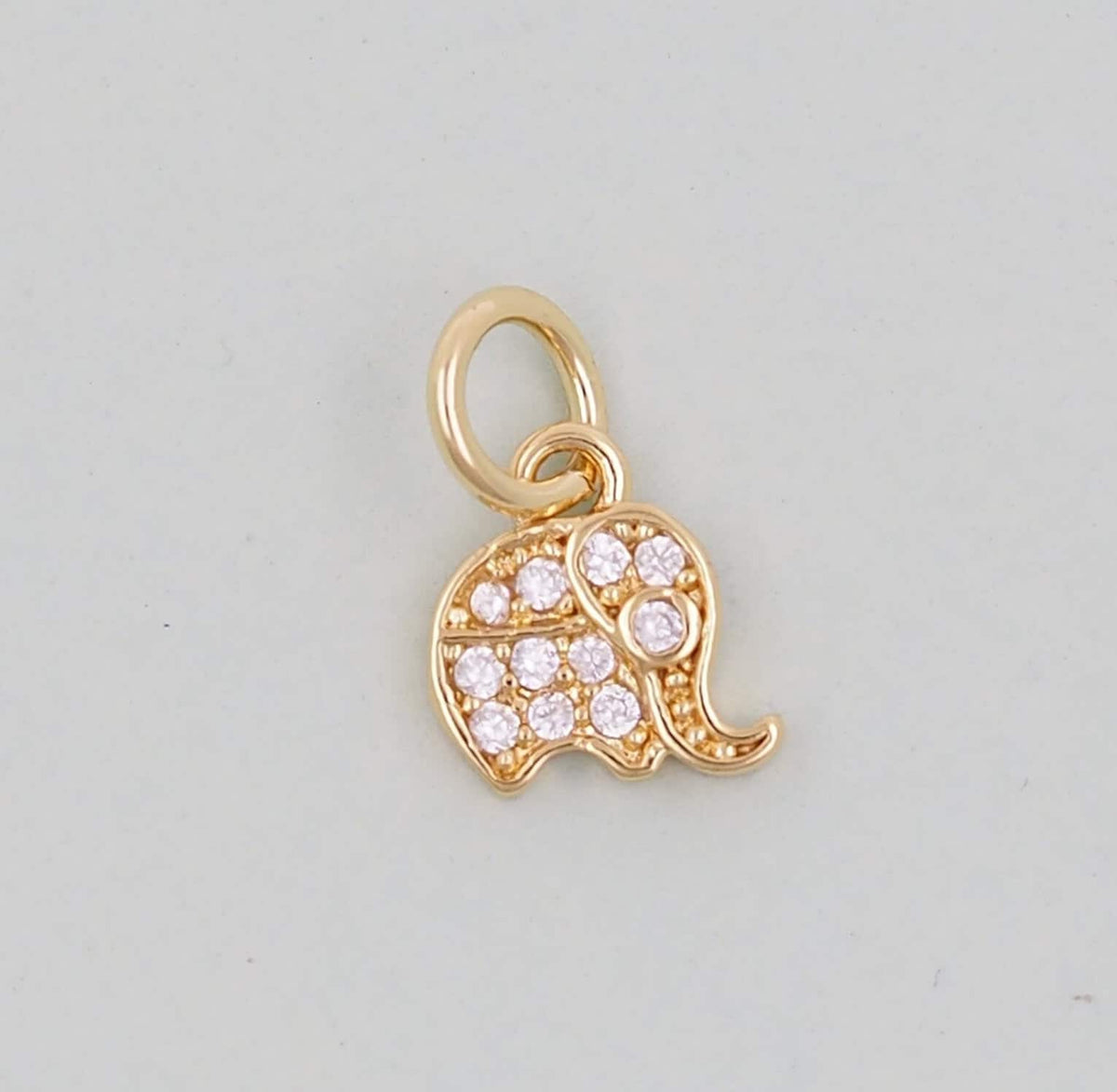 18K Gold Filled Cubic Zirconia Charm Pendant for Jewelry Making