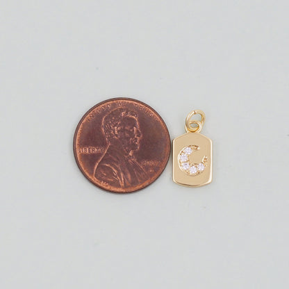 Gold Moon Charms,18K Gold Filled CZ Moon Pendant,Celestial Charm Bracelet Necklace for DIY Jewelry Making Supply