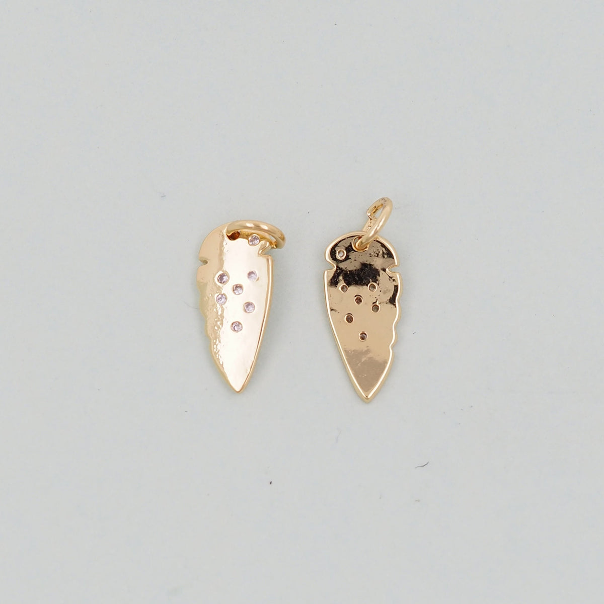 Gold Leaf Charms,18K Gold Filled geometry Pendant,CZ Micro Pave Leaf Charm Bracelet Necklace for DIY Jewelry Making Supply