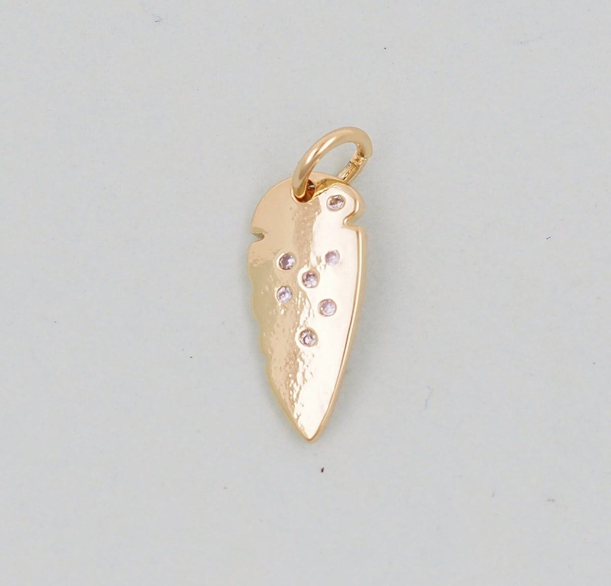 Gold Leaf Charms,18K Gold Filled geometry Pendant,CZ Micro Pave Leaf Charm Bracelet Necklace for DIY Jewelry Making Supply