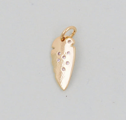 Gold Leaf Charms,18K Gold Filled geometry Pendant,CZ Micro Pave Leaf Charm Bracelet Necklace for DIY Jewelry Making Supply