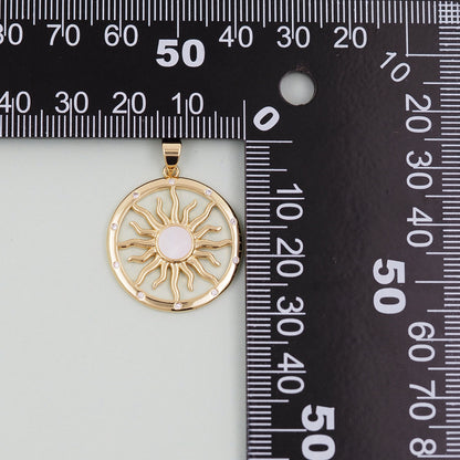 Gold Sun Charms,18K Gold Filled Sun Pendant,celestial  Charm Bracelet Necklace for DIY Jewelry Making Supply