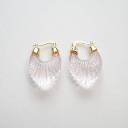 1pair 18K Gold Filled Thick Hoops Earrings,Gold Hoops,Dainty Acrylic Hoops Huggie,Gold Huggies Hoop Earrings,Boho clear Earrings