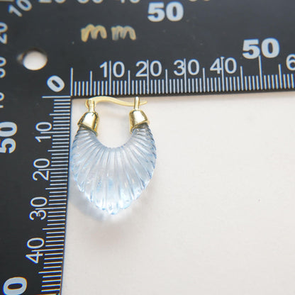 1pair 18K Gold Filled Thick Hoops Earrings,Gold Hoops,Dainty Acrylic Hoops Huggie,Gold Huggies Hoop Earrings,Boho clear Earrings