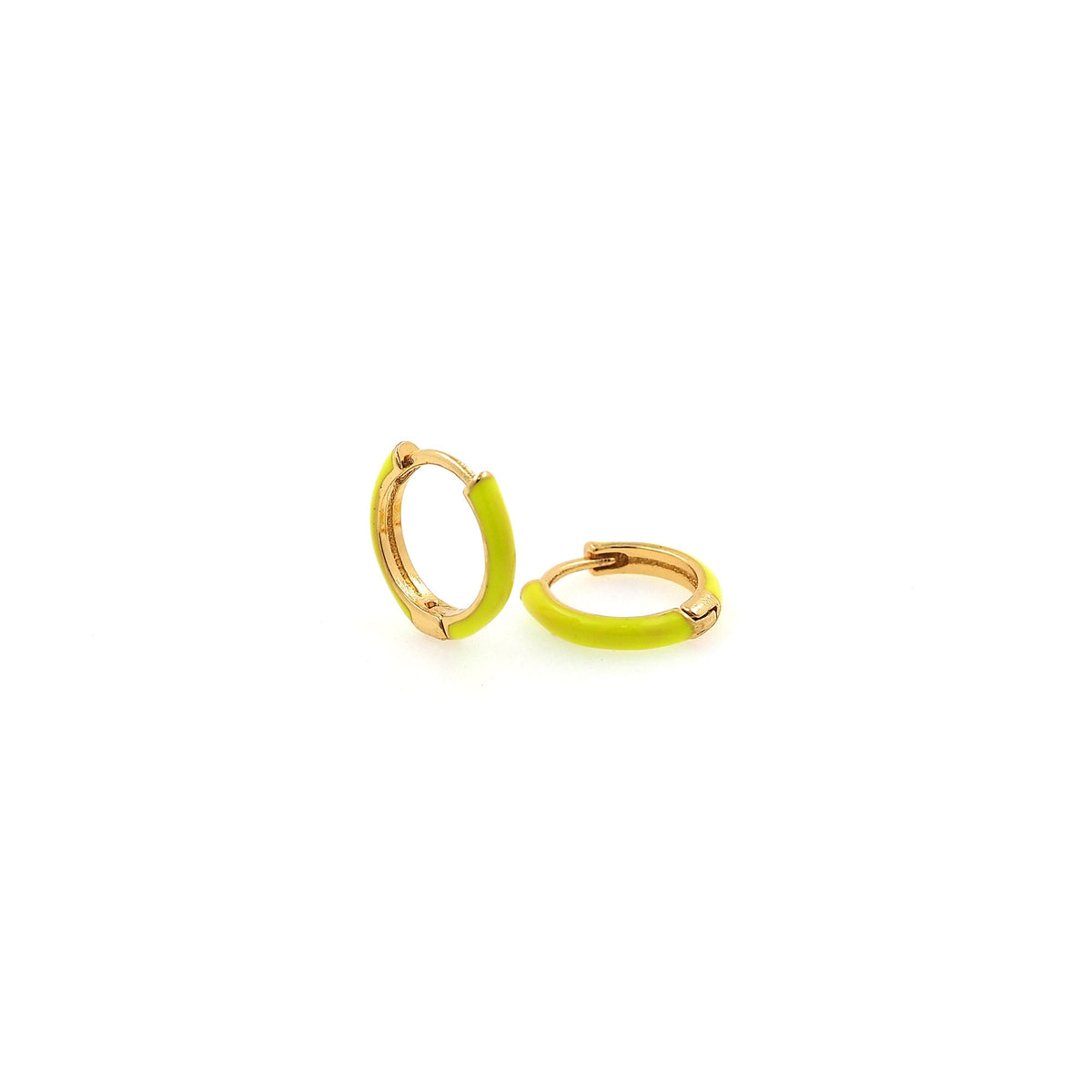 1pair 18K Gold Filled Colorful Enamel Hoops Earrings,Gold Earrings,Dainty Hoops Huggie,Gold Huggies Hoop Earrings 13x2.5mm