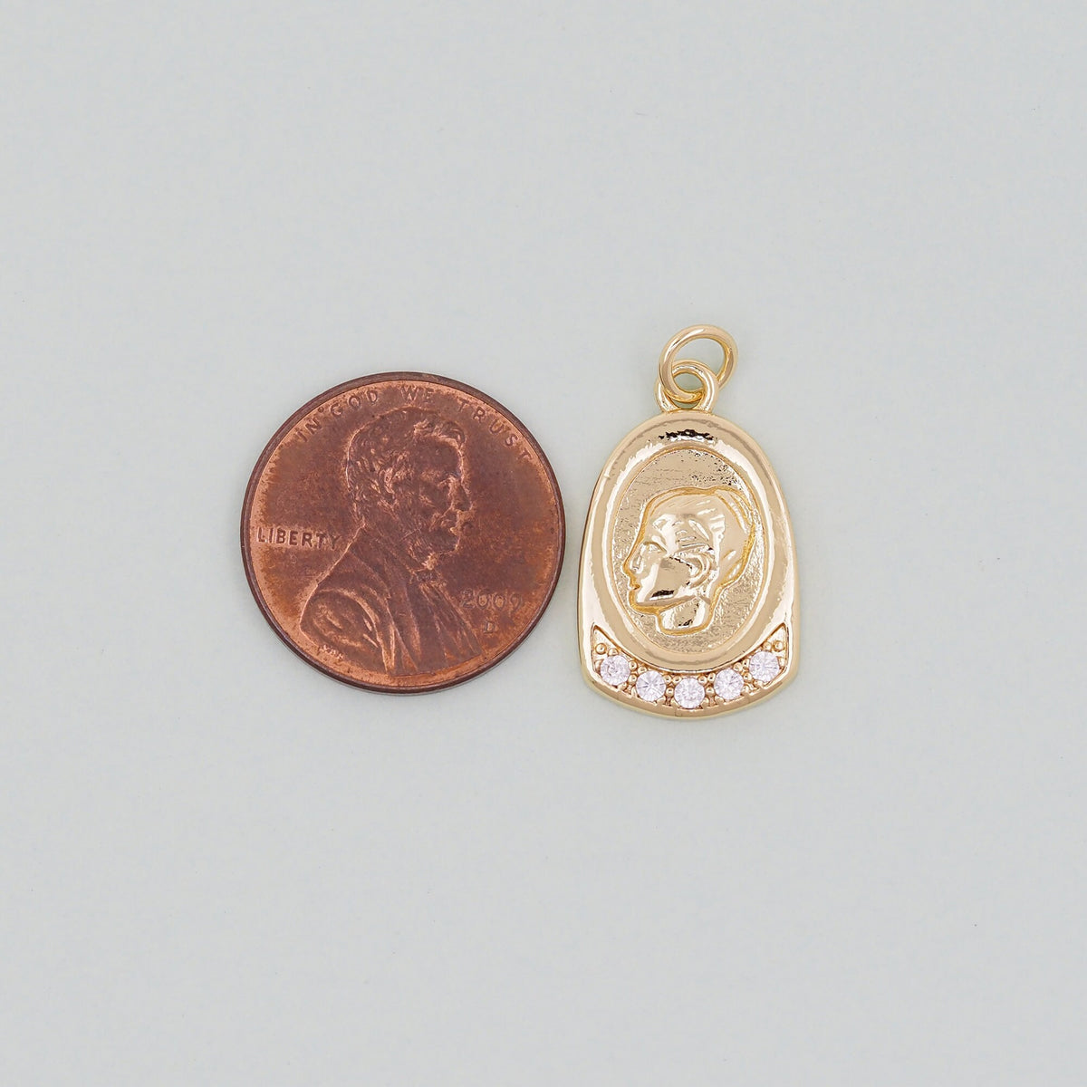 18K Gold Filled Hand CZ Charm Pendant for Jewelry Making