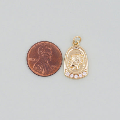 18K Gold Filled Hand CZ Charm Pendant for Jewelry Making