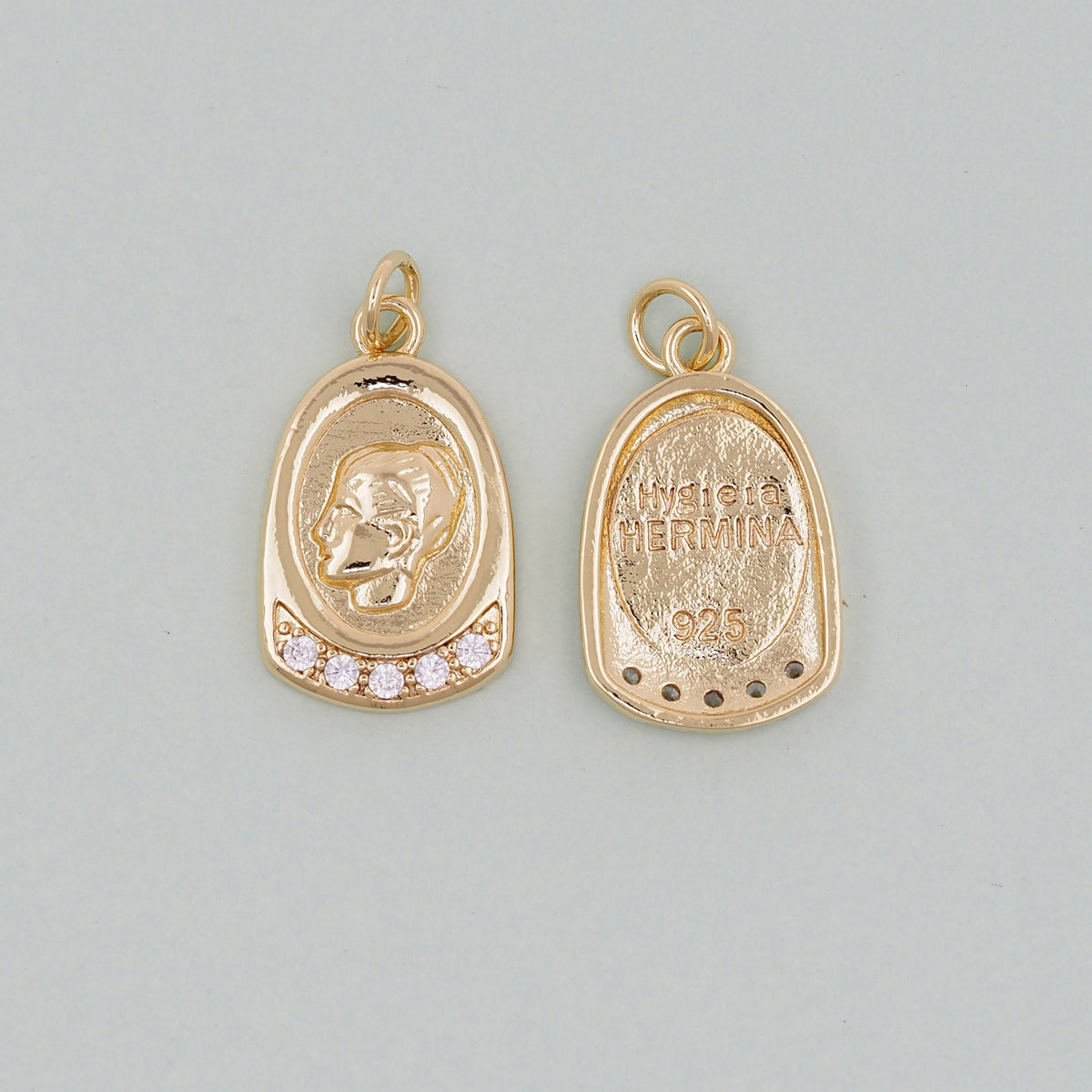 18K Gold Filled Hand CZ Charm Pendant for Jewelry Making