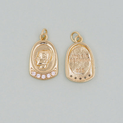 18K Gold Filled Hand CZ Charm Pendant for Jewelry Making