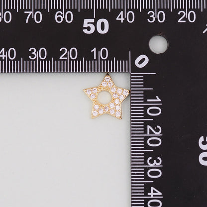Gold Star Charms,18K Gold Filled Star Pendant,Silver Star Charm Bracelet Necklace for DIY Jewelry Making Supply