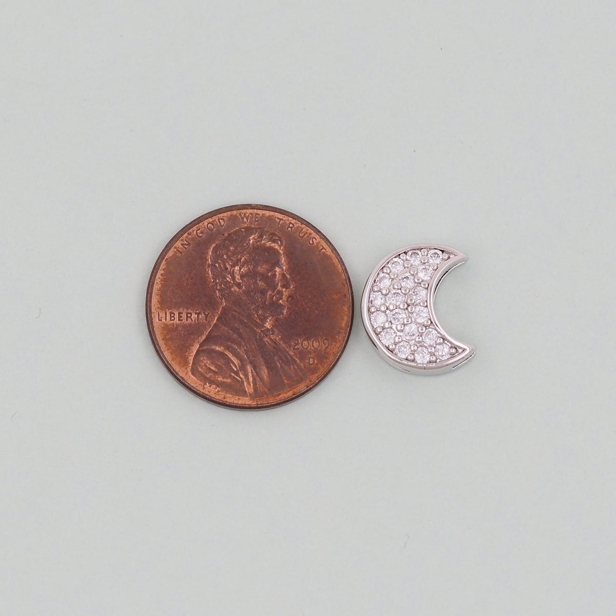18K Gold Filled Moon CZ Charm Pendant for Jewelry Making