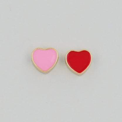 18K Gold Filled Enamel Heart Jewelry Beads for Jewelry Making