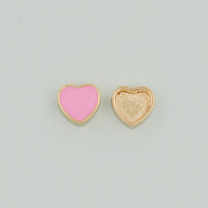 Gold Heart Beads Charms,18K Gold Filled Enamel Red Pink Heart Pendant,Heart Charm Bracelet Necklace for DIY Jewelry Making Supply