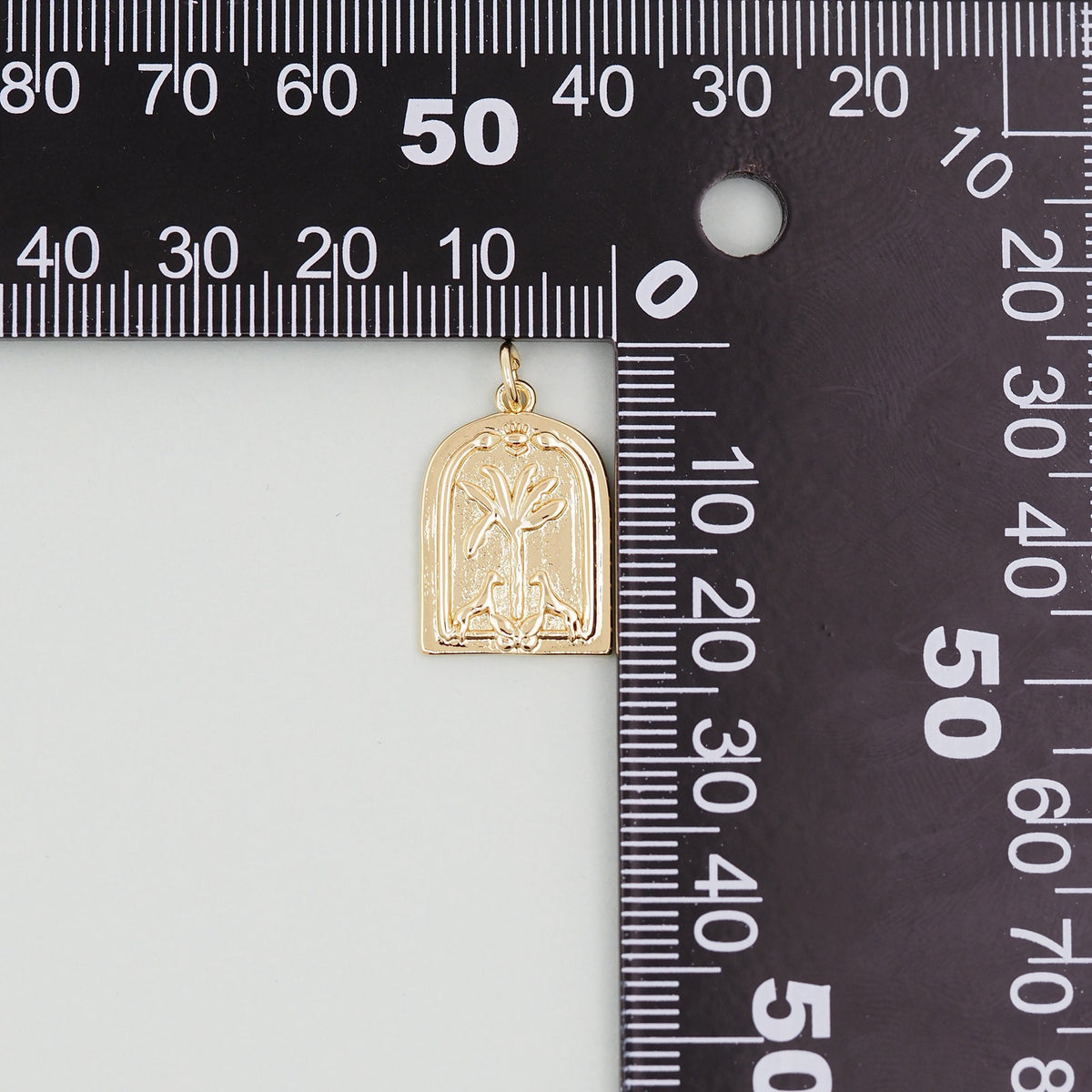 Gold geometry Charm,18K Gold Filled Cubic Zirconia Geometric Pendant,Silver Medal Charm Bracelet Necklace for DIY Jewelry Mak