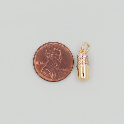 Gold capsule Charms,18K Gold Filled capsule Pendant,pill Charm Bracelet Necklace for DIY Jewelry Making Supply