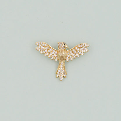 Gold Peace Charms,18K Gold Filled CZ Peace Pendant,Dove Charm Bracelet Necklace for DIY Jewelry Making Supply