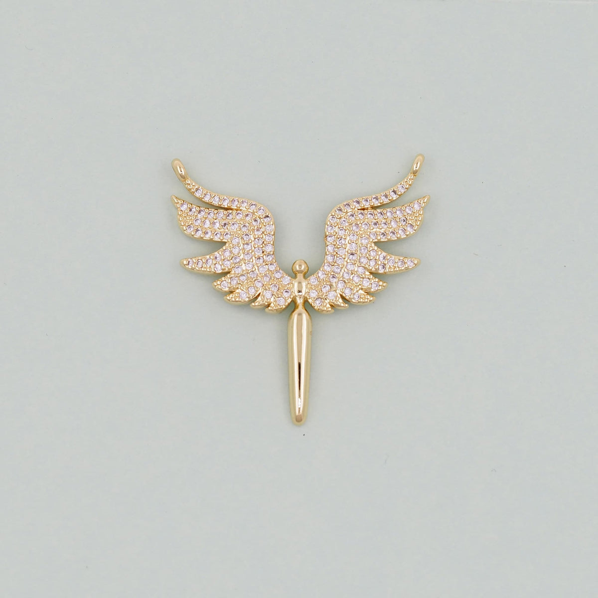 Gold Angel Charms,18K Gold Filled CZ Angel Pendant,Angel Charm Bracelet Necklace for DIY Jewelry Making Supply
