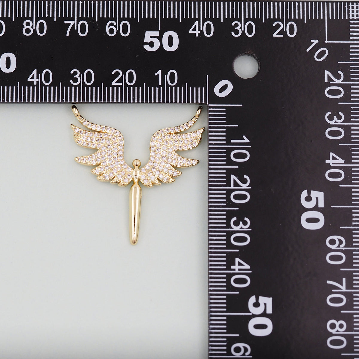 Gold Angel Charms,18K Gold Filled CZ Angel Pendant,Angel Charm Bracelet Necklace for DIY Jewelry Making Supply