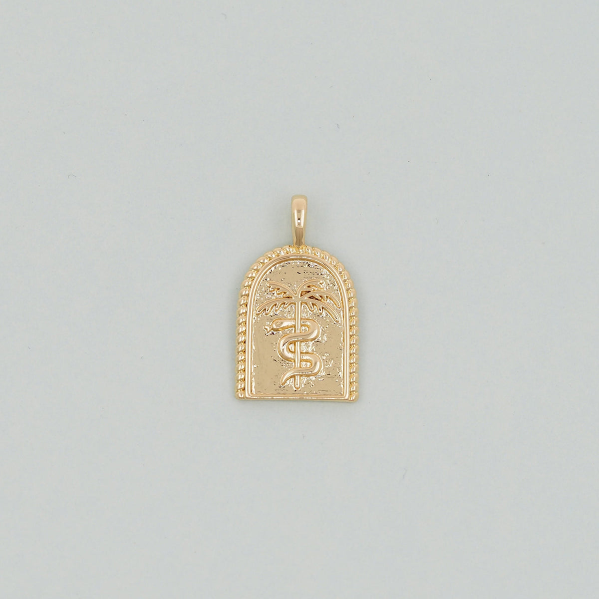 Gold coconut tree Charms,18K Gold Filled snake Pendant,coconut tree Charm Bracelet Necklace for DIY Jewelry Making Supply