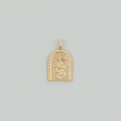 Gold coconut tree Charms,18K Gold Filled snake Pendant,coconut tree Charm Bracelet Necklace for DIY Jewelry Making Supply