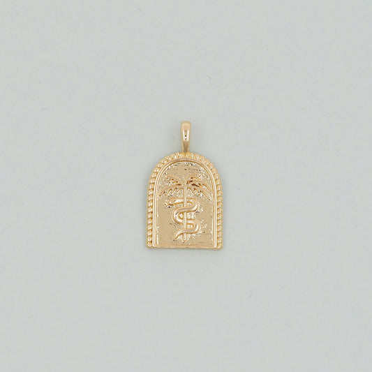Gold coconut tree Charms,18K Gold Filled snake Pendant,coconut tree Charm Bracelet Necklace for DIY Jewelry Making Supply