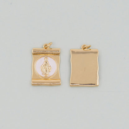 18K Gold Filled Virgin Mary Charm Pendant for Jewelry Making