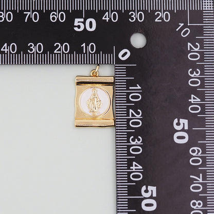 18K Gold Filled Virgin Mary Charm Pendant for Jewelry Making