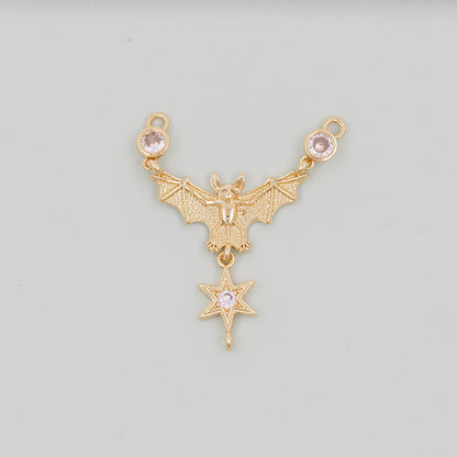 Gold bat Charms,18K Gold Filled bat Pendant,bat Charm Bracelet Necklace for DIY Jewelry Making Supply