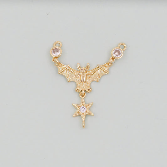 Gold bat Charms,18K Gold Filled bat Pendant,bat Charm Bracelet Necklace for DIY Jewelry Making Supply