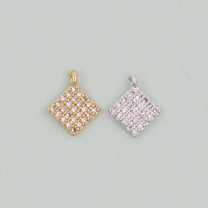 Gold rhombus Charms,18K Gold Filled rhombus Pendant,geometry Charm Bracelet Necklace for DIY Jewelry Making Supply
