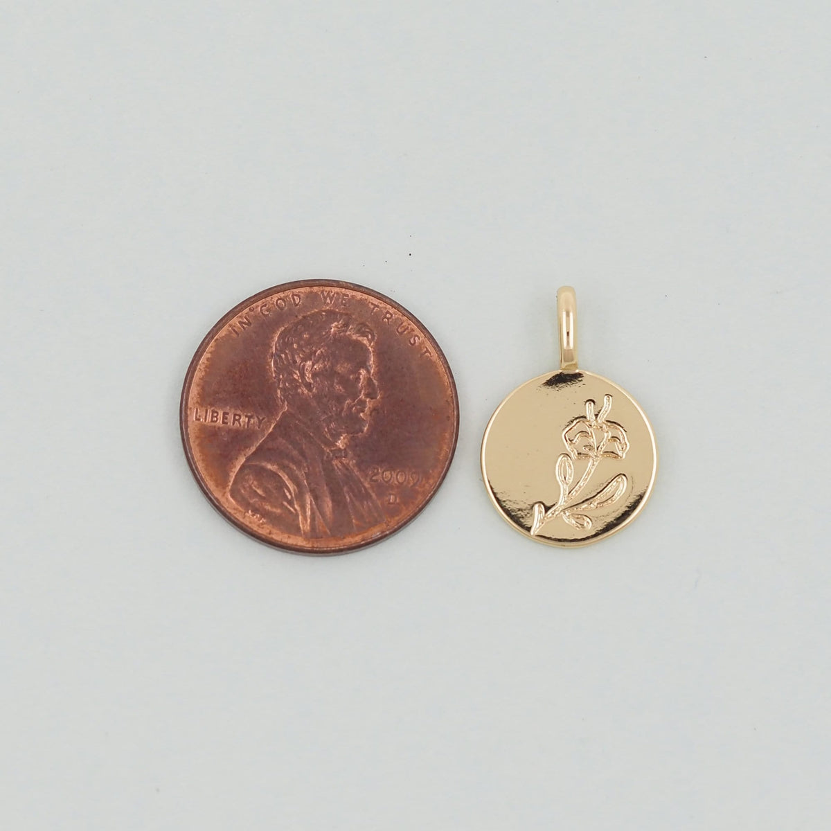 18K Gold Filled Cubic Zirconia Flower Charm Pendant for Jewelry Making