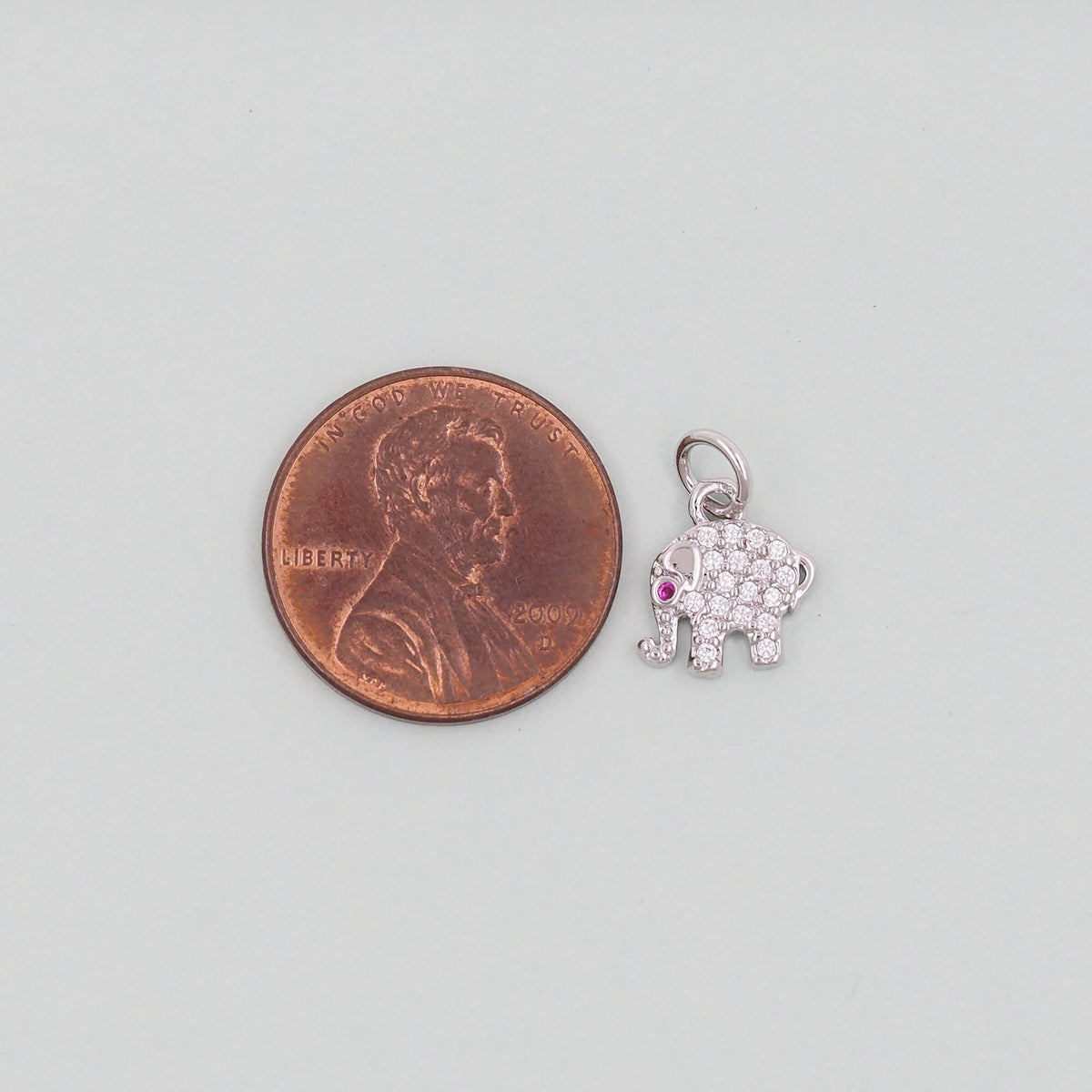 18K Gold Filled Elephant CZ Charm Pendant for Jewelry Making
