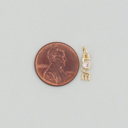 18K Gold Filled Love Charm Pendant for Jewelry Making