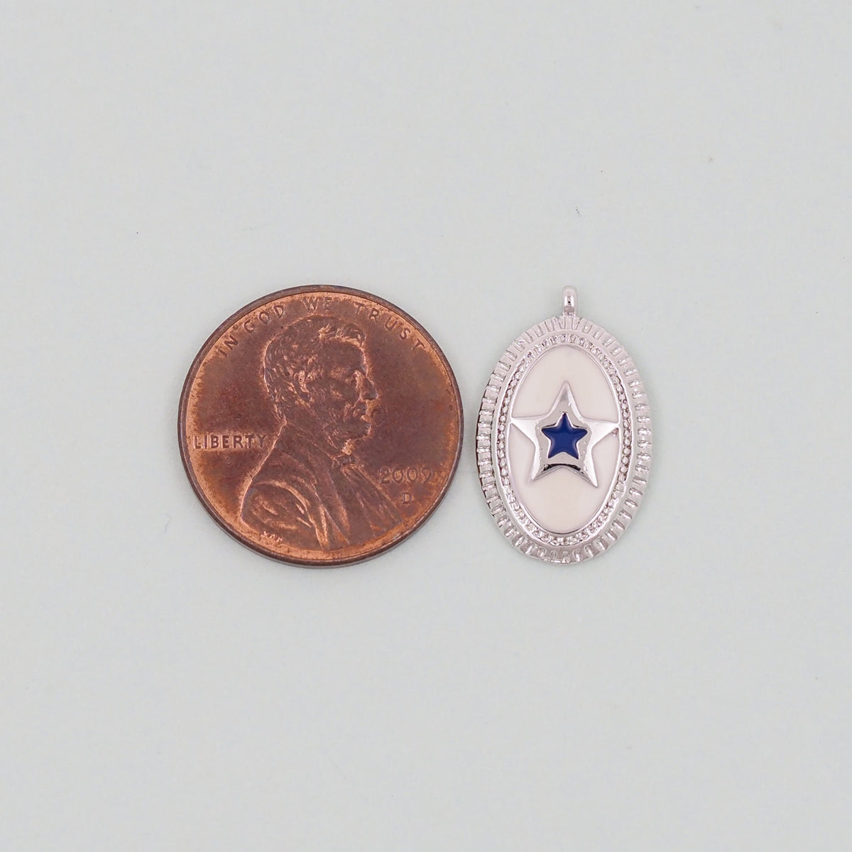 Gold Oval Star Charms,18K Gold Filled Star Pendant,Silver Star Charm Bracelet Necklace for DIY Jewelry Making Supply