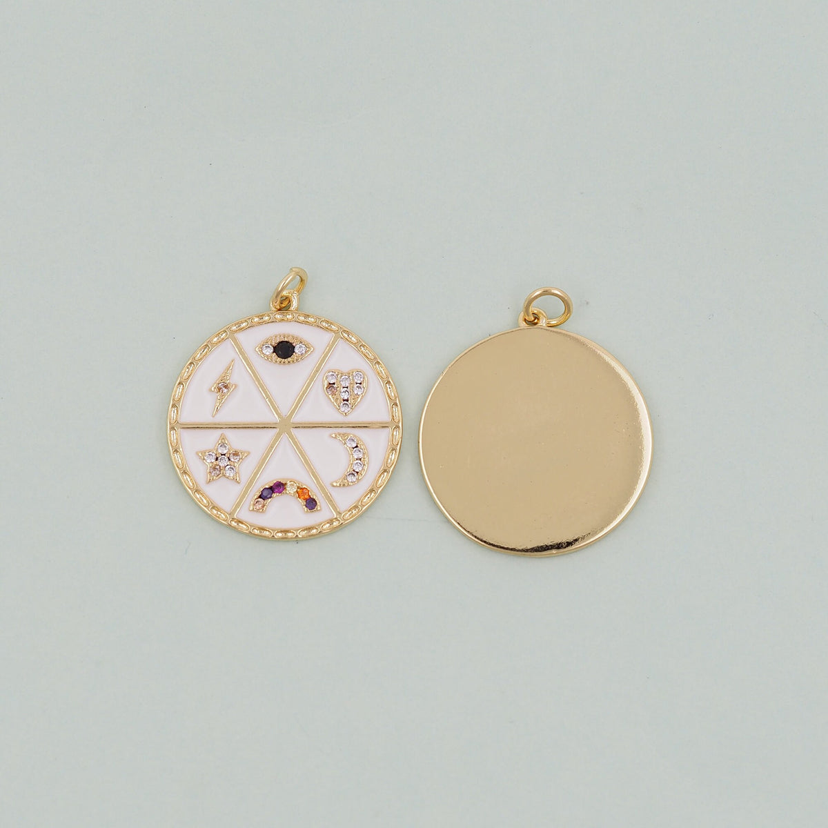 Gold Evil Eye Charms,18K Gold Filled Evil Eye Pendant,Evil Eye Charm Bracelet Necklace for DIY Jewelry Making Supply