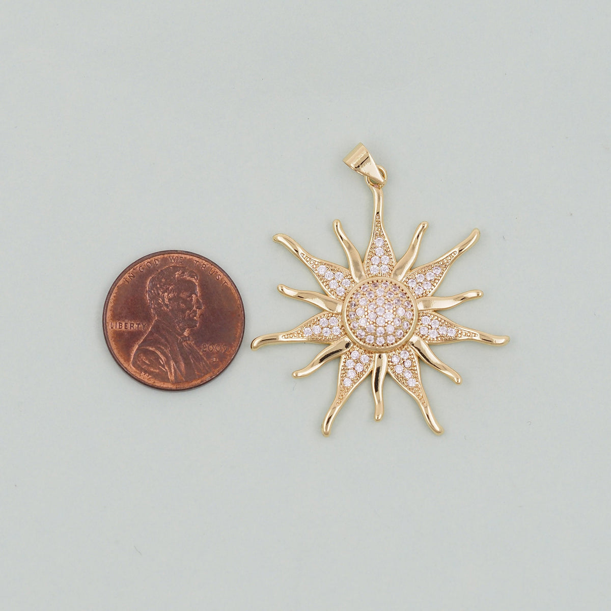 Gold Sun Charms,18K Gold Filled Sun Pendant,Celestial Charm Bracelet Necklace for DIY Jewelry Making Supply