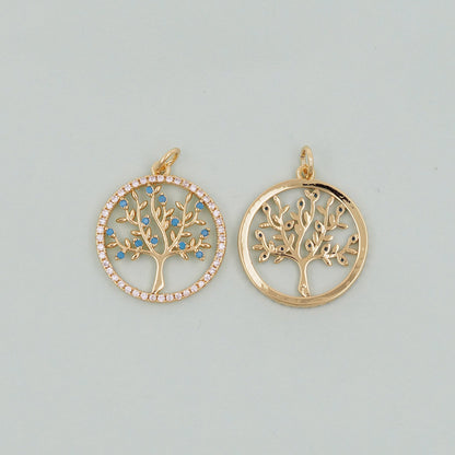 Gold tree of Life Charms,18K Gold Filled tree of Life Pendant,Silver tree of Life Charm Bracelet Necklace for DIY Jewelry Mak