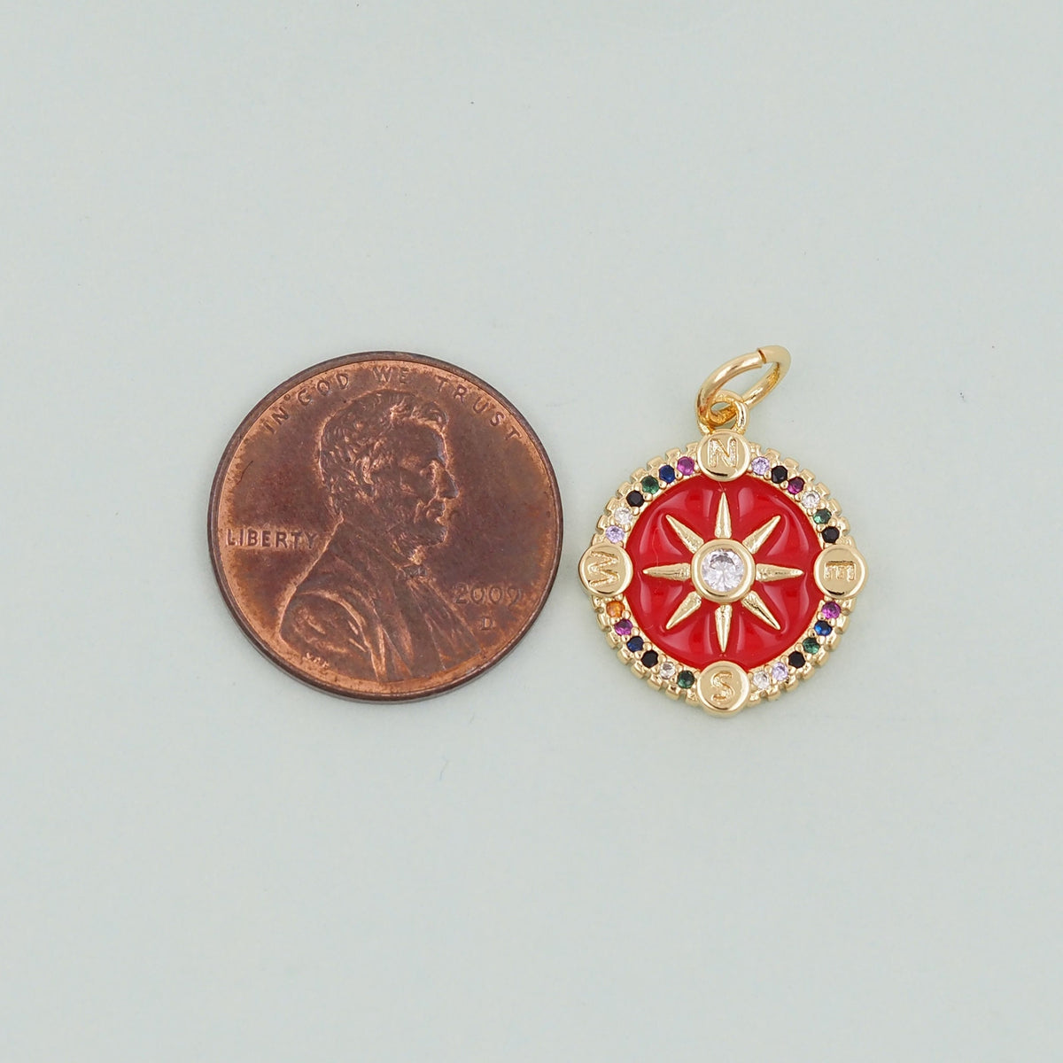 Gold Compass Charms,18K Gold Filled Starburst Pendant,North Star Charm Bracelet Necklace for DIY Jewelry Making Supply