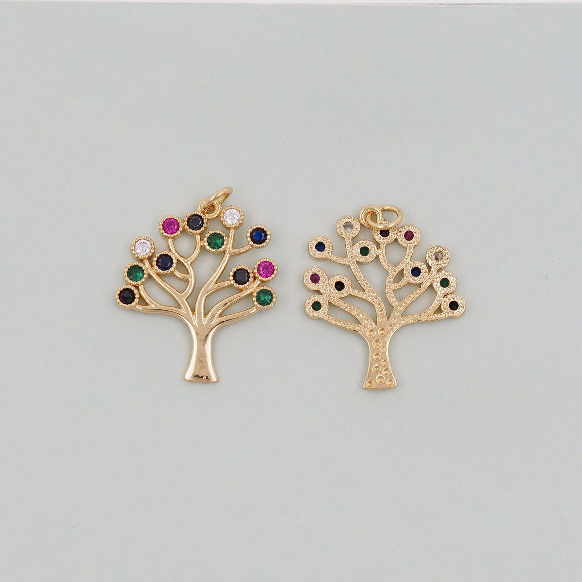 Gold tree of Life Charms,18K Gold Filled tree of Life Pendant,Silver tree of Life Charm Bracelet Necklace for DIY Jewelry Mak