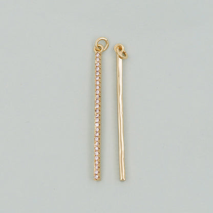 Gold Strip Charms,18K Gold Filled Bar Pendant,Geometry Silver Bar Charm Bracelet Necklace for DIY Jewelry Making Supply