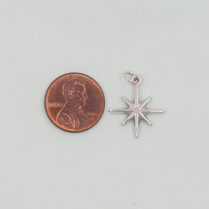 Gold Star Charms,18K Gold Filled Starburst Pendant,North Star Charm Bracelet Necklace for DIY Jewelry Making Supply