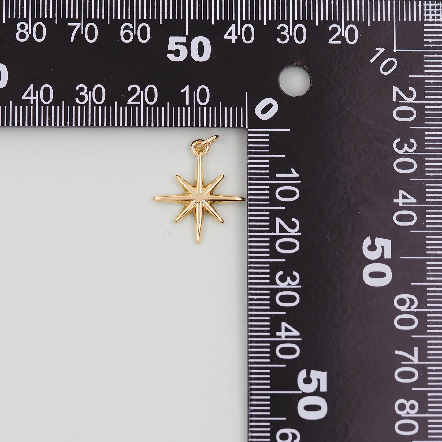 Gold Star Charms,18K Gold Filled Starburst Pendant,North Star Charm Bracelet Necklace for DIY Jewelry Making Supply