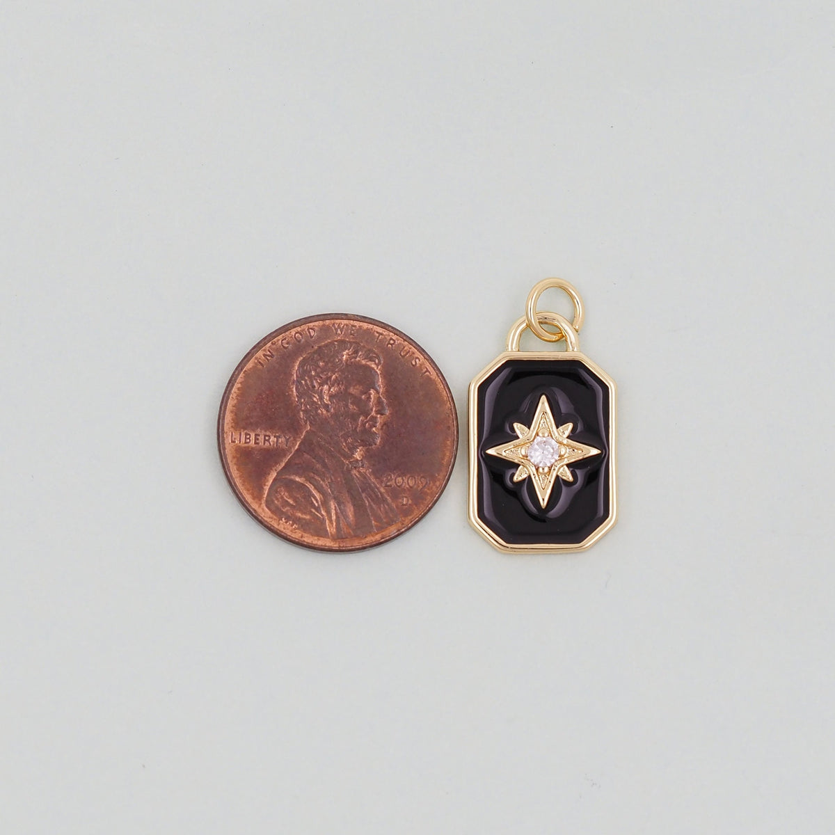 18K Gold Filled Enamel North Star Charm Pendant for Jewelry Making
