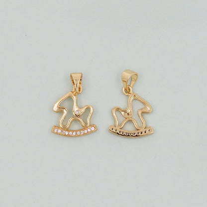 Gold Trojan horse Charms,18K Gold Filled Trojan horse Pendant,Trojan horse Charm Bracelet Necklace for DIY Jewelry Making Sup