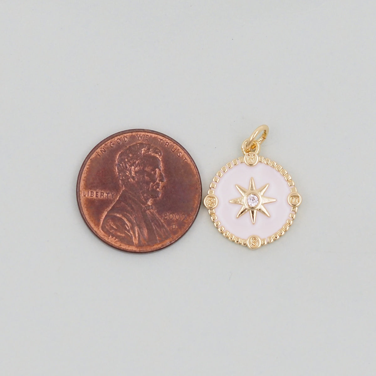 18K Gold Filled Enamel North Star Charm Pendant for Jewelry Making