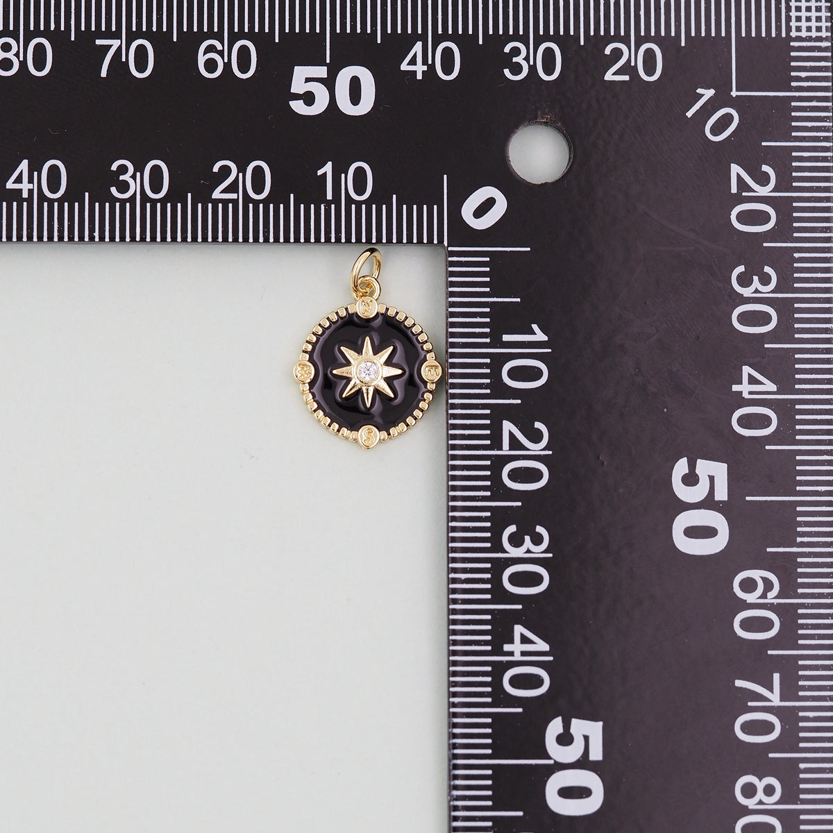 18K Gold Filled Enamel North Star Charm Pendant for Jewelry Making