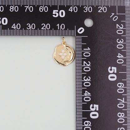 Gold geometry Charm,18K Gold Filled enamel Geometric Pendant Charm Bracelet Necklace for DIY Jewelry Making Supply