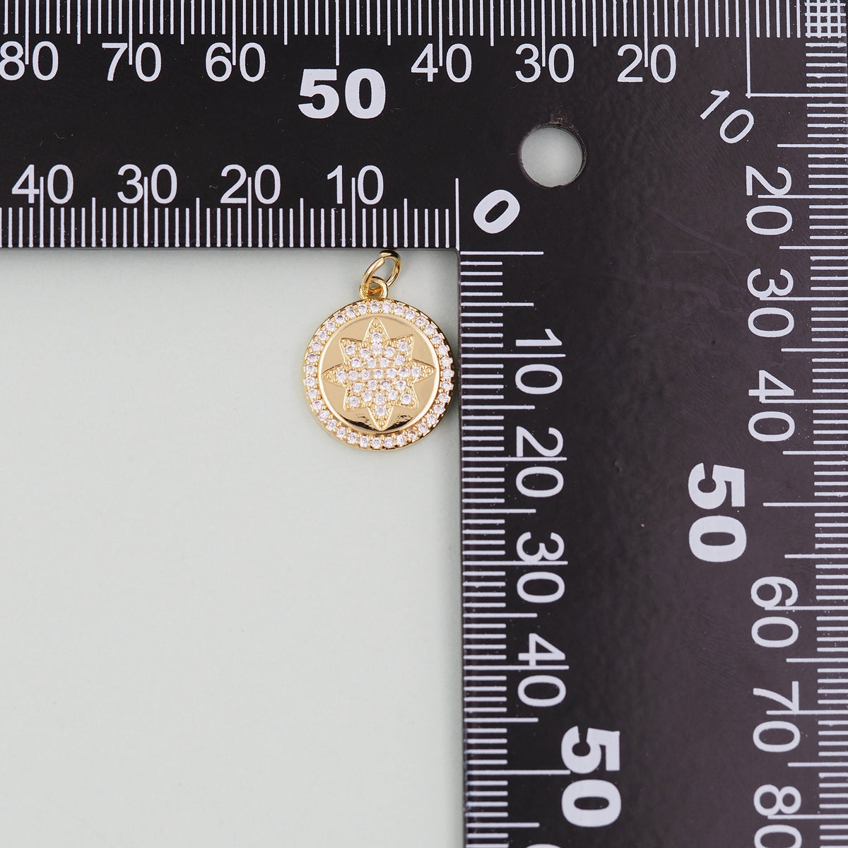 Gold Star Charms,18K Gold Filled Starburst Pendant,North Star Charm Bracelet Necklace for DIY Jewelry Making Supply