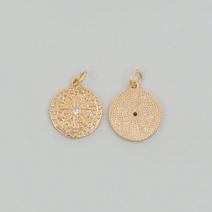 Gold Star Charms,18K Gold Filled Starburst Pendant,North Star Charm Bracelet Necklace for DIY Jewelry Making Supply