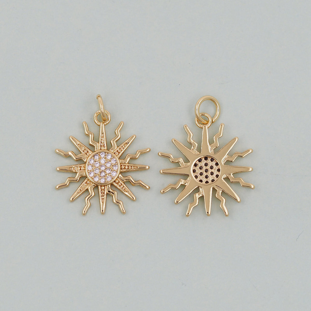 18K Gold Filled Sun Charm Pendant for Jewelry Making